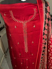 MEHZA FESTIVE EDIT heavy handwork premium quality modal silk ajrakh top and dupatta 2 piece set